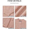 imageBTFBM Womens Chunky Knit Fall Cardigan 2025 Winter Long Sleeve Button Down Soft Loose Cropped Sweater OuterwearLight Pink