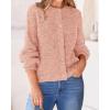 imageBTFBM Womens Chunky Knit Fall Cardigan 2025 Winter Long Sleeve Button Down Soft Loose Cropped Sweater OuterwearLight Pink