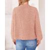 imageBTFBM Womens Chunky Knit Fall Cardigan 2025 Winter Long Sleeve Button Down Soft Loose Cropped Sweater OuterwearLight Pink
