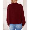 imageBTFBM Womens Chunky Knit Fall Cardigan 2025 Winter Long Sleeve Button Down Soft Loose Cropped Sweater OuterwearWine Red