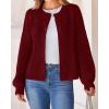imageBTFBM Womens Chunky Knit Fall Cardigan 2025 Winter Long Sleeve Button Down Soft Loose Cropped Sweater OuterwearWine Red