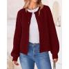 imageBTFBM Womens Chunky Knit Fall Cardigan 2025 Winter Long Sleeve Button Down Soft Loose Cropped Sweater OuterwearWine Red