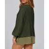 imageBTFBM Womens Oversized Sweatshirts Casual Long Sleeve Crewneck Side Slit Knit Tops 2024 Fall Loose Pullover SweatshirtArmy Green