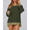 imageBTFBM Womens Oversized Sweatshirts Casual Long Sleeve Crewneck Side Slit Knit Tops 2024 Fall Loose Pullover SweatshirtArmy Green