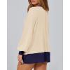 imageBTFBM Womens Oversized Sweatshirts Casual Long Sleeve Crewneck Side Slit Knit Tops 2024 Fall Loose Pullover SweatshirtBeige