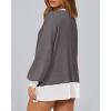 imageBTFBM Womens Oversized Sweatshirts Casual Long Sleeve Crewneck Side Slit Knit Tops 2024 Fall Loose Pullover SweatshirtGrey