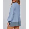 imageBTFBM Womens Oversized Sweatshirts Casual Long Sleeve Crewneck Side Slit Knit Tops 2024 Fall Loose Pullover SweatshirtLight Blue
