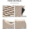 imageBTFBM Womens Striped Knit Sets 2 Piece Outfits 2025 Summer Short Sleeve Tops Elastic Waist Shorts Lounge Sets PocketsBeige Brown