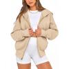 imageBTFBM Womens Zip Up Hoodies Long Sleeve Fashion Sweatshirt Fleece Y2K Hooded Jacket 2025 Trendy Fall Winter ClothesApricot