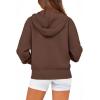 imageBTFBM Womens Zip Up Hoodies Long Sleeve Fashion Sweatshirt Fleece Y2K Hooded Jacket 2025 Trendy Fall Winter ClothesDark Coffee