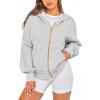 imageBTFBM Womens Zip Up Hoodies Long Sleeve Fashion Sweatshirt Fleece Y2K Hooded Jacket 2025 Trendy Fall Winter ClothesGrey