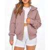 imageBTFBM Womens Zip Up Hoodies Long Sleeve Fashion Sweatshirt Fleece Y2K Hooded Jacket 2025 Trendy Fall Winter ClothesGrey Pink