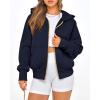 imageBTFBM Womens Zip Up Hoodies Long Sleeve Fashion Sweatshirt Fleece Y2K Hooded Jacket 2025 Trendy Fall Winter ClothesNavy