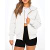 imageBTFBM Womens Zip Up Hoodies Long Sleeve Fashion Sweatshirt Fleece Y2K Hooded Jacket 2025 Trendy Fall Winter ClothesWhite