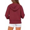 imageBTFBM Womens Zip Up Hoodies Long Sleeve Fashion Sweatshirt Fleece Y2K Hooded Jacket 2025 Trendy Fall Winter ClothesWine Red