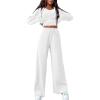 imageBTFBM 3 Piece Outfits Casual Knit Matching Sets Spring Summer Clothes Cardigan Cropped Tank Tops Wide Leg Pant TracksuitSolid White