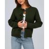 imageBTFBM Cardigan Sweaters for Women Trendy 2025 Fall Open Front Long Sleeve Button Down Bow Knot Cropped Lady JacketArmy Green