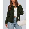 imageBTFBM Cardigan Sweaters for Women Trendy 2025 Fall Open Front Long Sleeve Button Down Bow Knot Cropped Lady JacketArmy Green