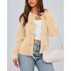 imageBTFBM Cardigan Sweaters for Women Trendy 2025 Fall Open Front Long Sleeve Button Down Bow Knot Cropped Lady JacketBeige