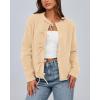 imageBTFBM Cardigan Sweaters for Women Trendy 2025 Fall Open Front Long Sleeve Button Down Bow Knot Cropped Lady JacketBeige