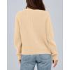imageBTFBM Cardigan Sweaters for Women Trendy 2025 Fall Open Front Long Sleeve Button Down Bow Knot Cropped Lady JacketBeige