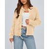 imageBTFBM Cardigan Sweaters for Women Trendy 2025 Fall Open Front Long Sleeve Button Down Bow Knot Cropped Lady JacketBeige