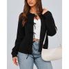 imageBTFBM Cardigan Sweaters for Women Trendy 2025 Fall Open Front Long Sleeve Button Down Bow Knot Cropped Lady JacketBlack