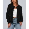 imageBTFBM Cardigan Sweaters for Women Trendy 2025 Fall Open Front Long Sleeve Button Down Bow Knot Cropped Lady JacketBlack