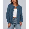 imageBTFBM Cardigan Sweaters for Women Trendy 2025 Fall Open Front Long Sleeve Button Down Bow Knot Cropped Lady JacketBlue