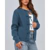 imageBTFBM Cardigan Sweaters for Women Trendy 2025 Fall Open Front Long Sleeve Button Down Bow Knot Cropped Lady JacketBlue