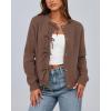imageBTFBM Cardigan Sweaters for Women Trendy 2025 Fall Open Front Long Sleeve Button Down Bow Knot Cropped Lady JacketBrown