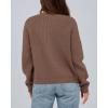 imageBTFBM Cardigan Sweaters for Women Trendy 2025 Fall Open Front Long Sleeve Button Down Bow Knot Cropped Lady JacketBrown