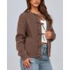 imageBTFBM Cardigan Sweaters for Women Trendy 2025 Fall Open Front Long Sleeve Button Down Bow Knot Cropped Lady JacketBrown