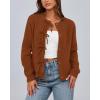 imageBTFBM Cardigan Sweaters for Women Trendy 2025 Fall Open Front Long Sleeve Button Down Bow Knot Cropped Lady JacketCaramel
