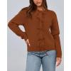 imageBTFBM Cardigan Sweaters for Women Trendy 2025 Fall Open Front Long Sleeve Button Down Bow Knot Cropped Lady JacketCaramel
