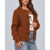 imageBTFBM Cardigan Sweaters for Women Trendy 2025 Fall Open Front Long Sleeve Button Down Bow Knot Cropped Lady JacketCaramel