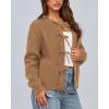 imageBTFBM Cardigan Sweaters for Women Trendy 2025 Fall Open Front Long Sleeve Button Down Bow Knot Cropped Lady JacketKhaki