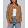 imageBTFBM Cardigan Sweaters for Women Trendy 2025 Fall Open Front Long Sleeve Button Down Bow Knot Cropped Lady JacketKhaki