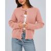 imageBTFBM Cardigan Sweaters for Women Trendy 2025 Fall Open Front Long Sleeve Button Down Bow Knot Cropped Lady JacketPink