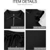 imageBTFBM Women Summer 2 Piece Sets Airport Outfits Ruffle Cap Sleeve Quarter Zip Top Wide Leg Pants Lounge Set TracksuitsBlack