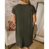 imageBTFBM Women V Neck Short Sleeve Summer Dresses Beach 2025 Spring Casual Loose Tunic Short TShirt Dress Pajamas PocketsArmy Green