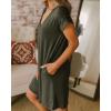imageBTFBM Women V Neck Short Sleeve Summer Dresses Beach 2025 Spring Casual Loose Tunic Short TShirt Dress Pajamas PocketsArmy Green