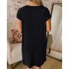 imageBTFBM Women V Neck Short Sleeve Summer Dresses Beach 2025 Spring Casual Loose Tunic Short TShirt Dress Pajamas PocketsBlack