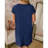 imageBTFBM Women V Neck Short Sleeve Summer Dresses Beach 2025 Spring Casual Loose Tunic Short TShirt Dress Pajamas PocketsDark Blue