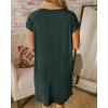 imageBTFBM Women V Neck Short Sleeve Summer Dresses Beach 2025 Spring Casual Loose Tunic Short TShirt Dress Pajamas PocketsDark Green