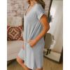 imageBTFBM Women V Neck Short Sleeve Summer Dresses Beach 2025 Spring Casual Loose Tunic Short TShirt Dress Pajamas PocketsGrey
