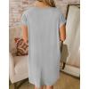 imageBTFBM Women V Neck Short Sleeve Summer Dresses Beach 2025 Spring Casual Loose Tunic Short TShirt Dress Pajamas PocketsGrey