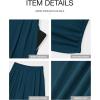 imageBTFBM Womens 2 Piece Outfits 2025 Summer V Neck Cap Sleeve Ruched Top and Wide Leg Pants Rib Knit Lounge Matching SetsLake Blue
