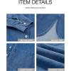 imageBTFBM Womens Button Down Denim Shirts Fall Lapel V Neck Lightweight Oversized Long Sleeve Thin Casual Blouse Tops PocketSolid Blue