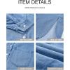 imageBTFBM Womens Button Down Denim Shirts Fall Lapel V Neck Lightweight Oversized Long Sleeve Thin Casual Blouse Tops PocketSolid Light Blue